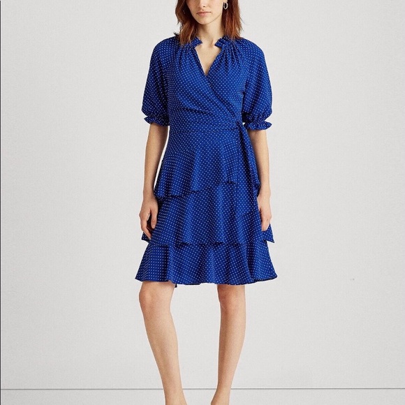 New Blue polka dot dress, Ralph Lauren size 2. - Picture 2 of 4